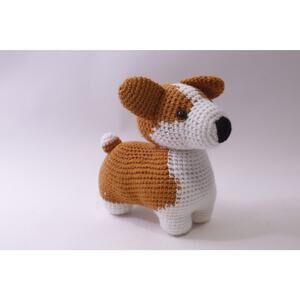 Amigurumi, Corgi Dog, Knit, Plush, Crochet, Vintage, Decorative, ~ 250827-WH 555